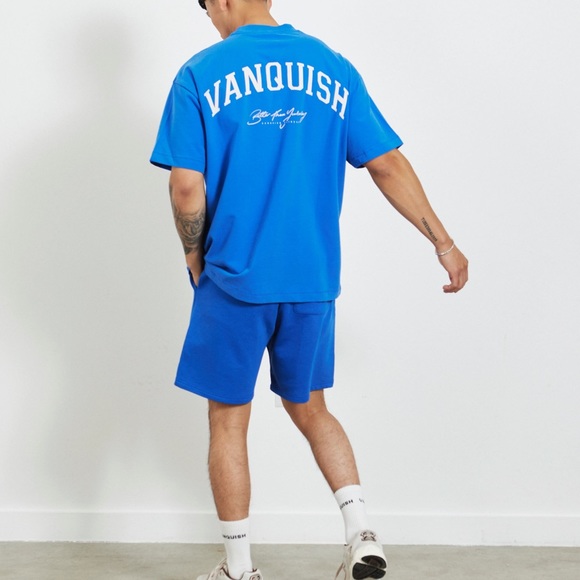 NWOT VANQUISH BETTER THAN YESTERDAY COBALT BLUE BOXY OVERSIZED T SHIRT - Picture 2 of 5